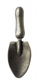 Garden Hand Trowel Small Pewter Pin Badge - LP1174
