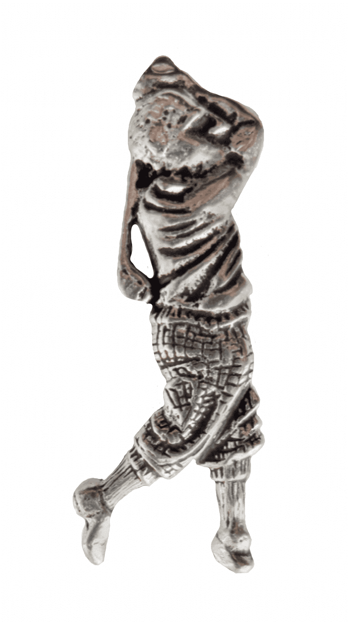 Golfer Pewter Pin Badge - Hand Made in Cornwall