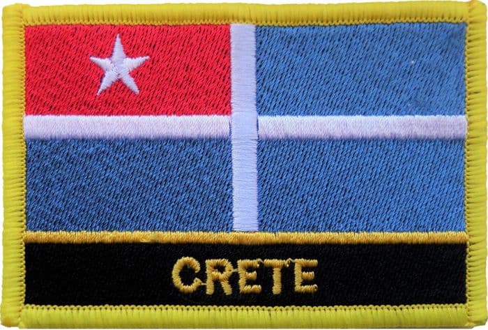 Greece Crete Flag Embroidered Rectangular Patch