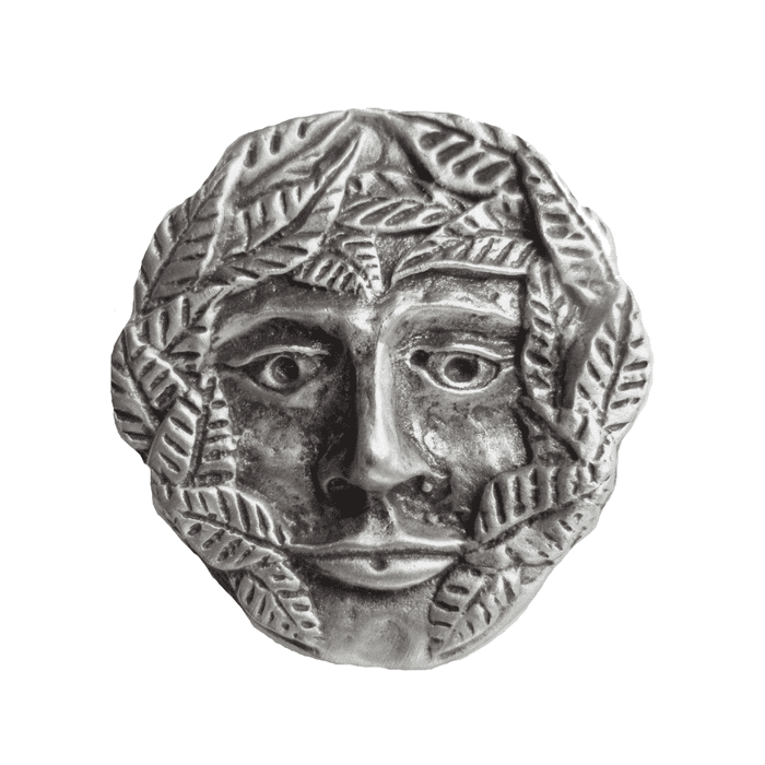 Green Man Pagan Pewter Brooch