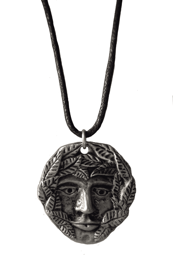 Green Man Pewter Pendant - Made in England