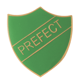 Green Prefect Badge For Schools Gold Plated Pin Badge