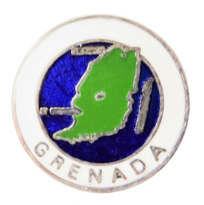 Grenada Island Map Pin Badge