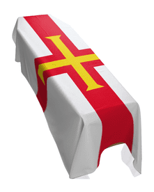 GUERNSEY FLAG PREMIUM COFFIN DRAPE (MADE TO ORDER)