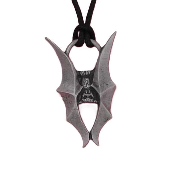 Hanging Bat Pewter Pendant - Made in England
