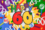 Happy 60th Birthday Medium Hand Flag