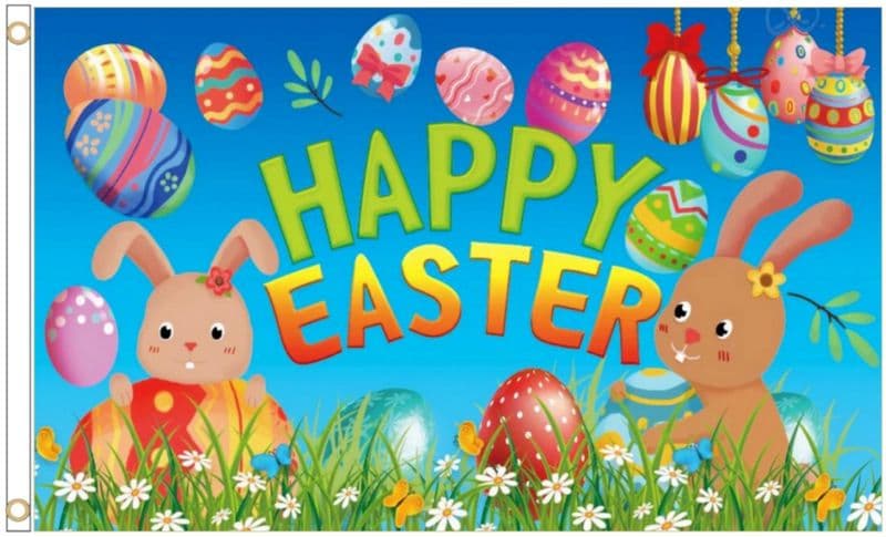 Happy Easter Bunnies Polyester 5'x3' Flag