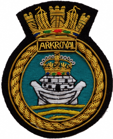HMS Ark Royal Royal Navy RN GOLD WIRED Blazer Embroidered Badge