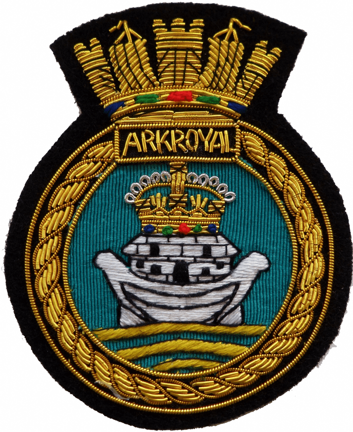 HMS Ark Royal Royal Navy RN GOLD WIRED Blazer Embroidered Badge
