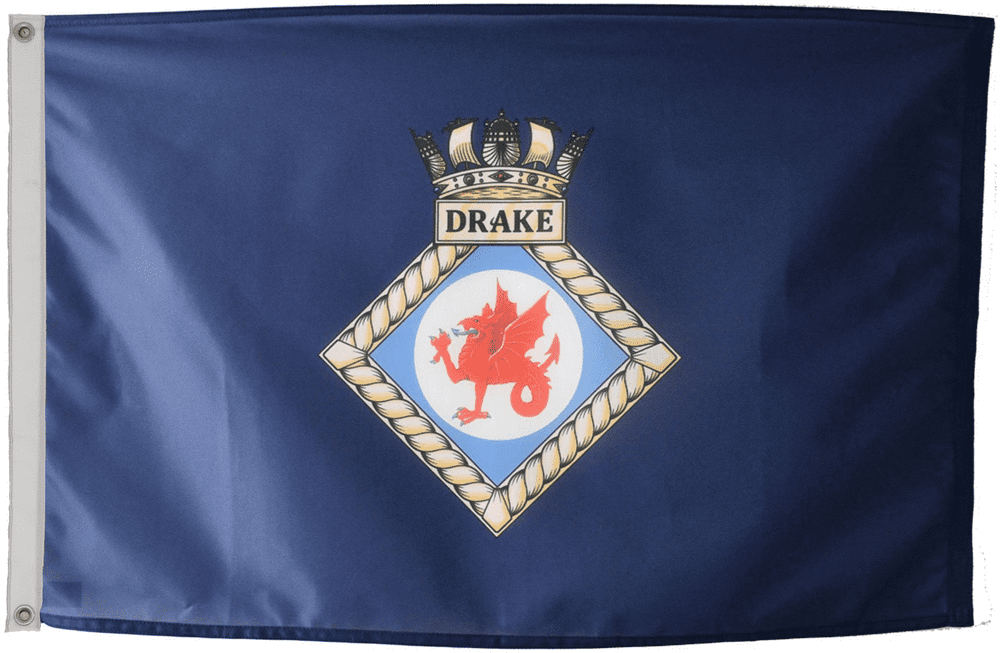 HMS Drake Flag with Eyelets