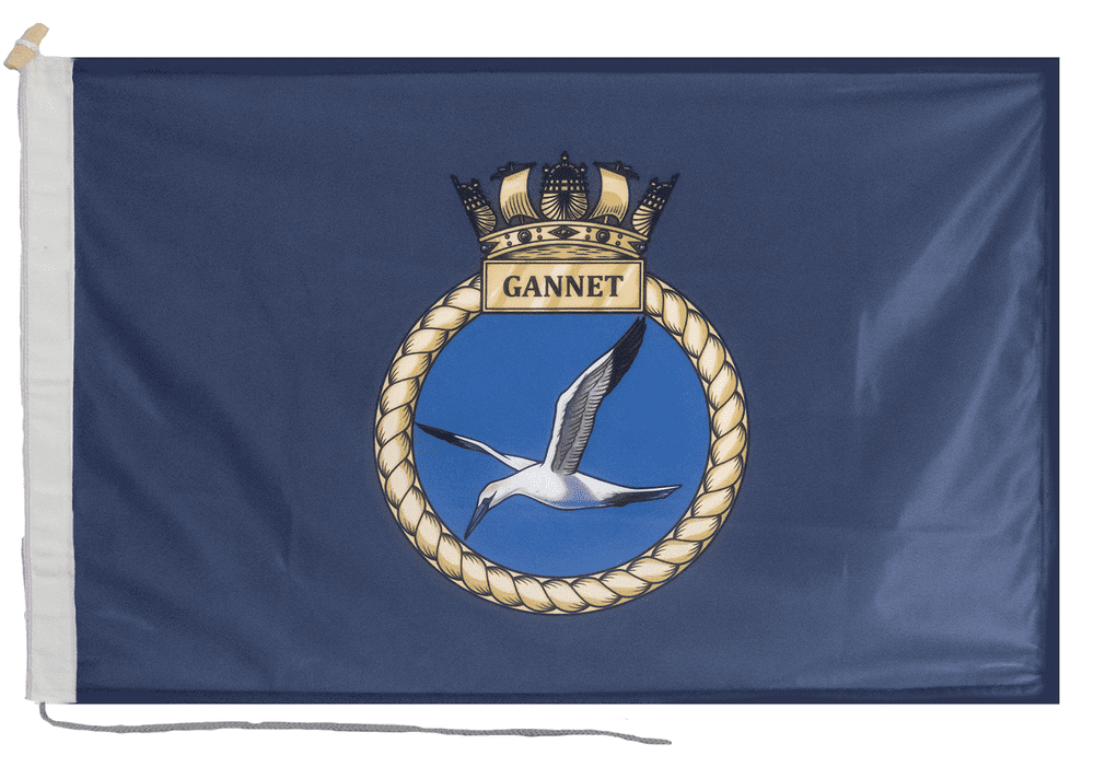 HMS Gannet Flag with Rope & Toggle