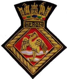 HMS Heron RNAS Yeovilton Fleet Air Arm FAA GOLD WIRED Blazer Embroidered Badge