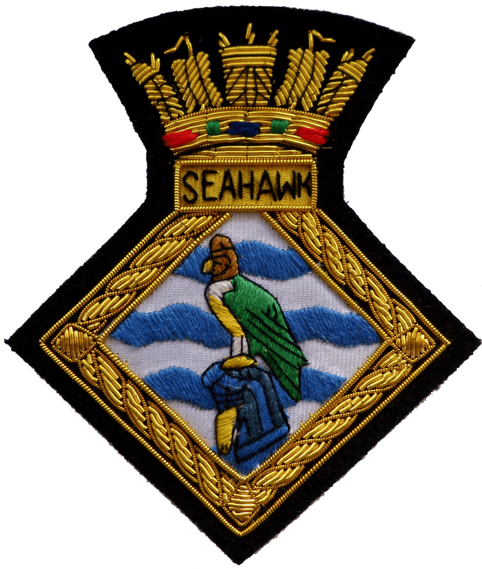 HMS Seahawk Royal Royal Navy RN GOLD WIRED Blazer Embroidered Badge
