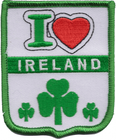 I Love Ireland Embroidered Badge (a462)