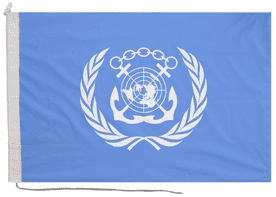 International Maritime Organization IMO Flag with Rope & Toggle