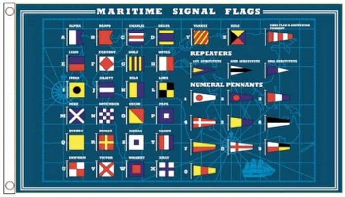 International Maritime Signal Flags Chart Polyester 5'x3' Flag