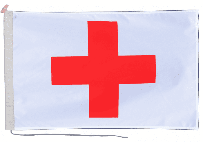 International Red Cross IRC Flag with Rope & Toggle