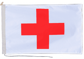 International Red Cross IRC Flag with Rope & Toggle