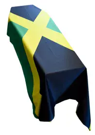JAMAICA FLAG PREMIUM COFFIN DRAPE