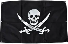 Jolly Roger Pirate 150cm x 100cm Skull & Crossbones Fully Sewn Cotton Flag Throw - 6 Eyelets