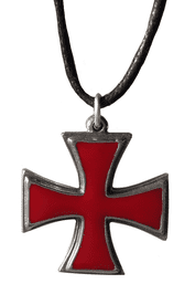 Knights Templar Cross-Pattée Pewter Pendant Necklace  - Made in England