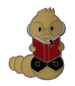Library Bookworm Reader Librarian's Pin Badge