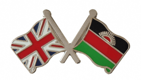 Malawi and United Kingdom Friendship Flag Pin Badge