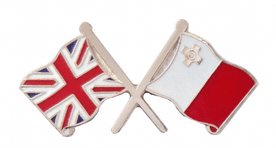 Malta and United Kingdom Friendship Flag Pin Badge