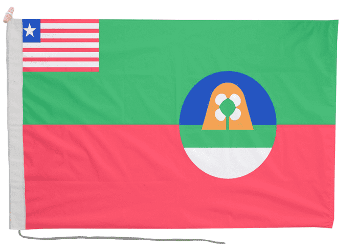 Margibi Liberia Flag with Rope & Toggle