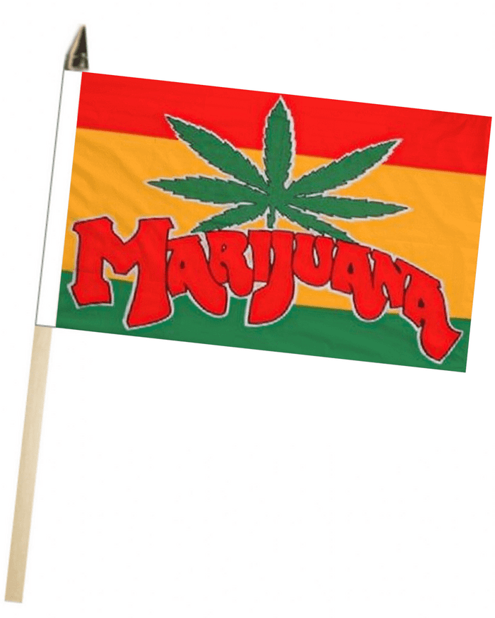 Marijuana Large Hand Waving Flag