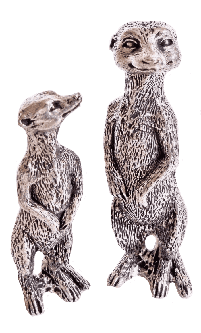 Meerkat Family Solid Pewter Ornament Set - Hand Made In Cornwall