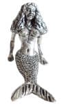 Mermaid Solid Pewter Ornament - Hand Made In Cornwall