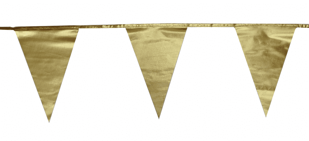 Metallic Gold Traditional 12m 28 Flag Polyester Triangle Flag Bunting