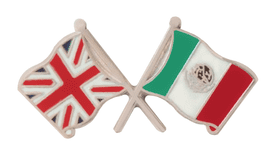 Mexico and United Kingdom Friendship Flag Pin Badge