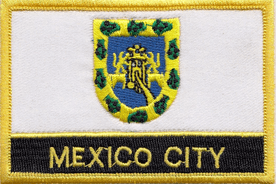 Mexico City Mexico Flag Embroidered Rectangular Patch