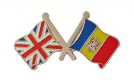 Moldova and United Kingdom Friendship Flag Badge