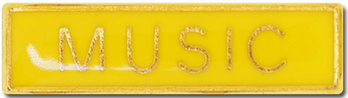 Music Small Bar Yellow Pin Badge
