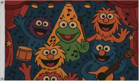 Musical Puppets Polyester 5'x3' Flag