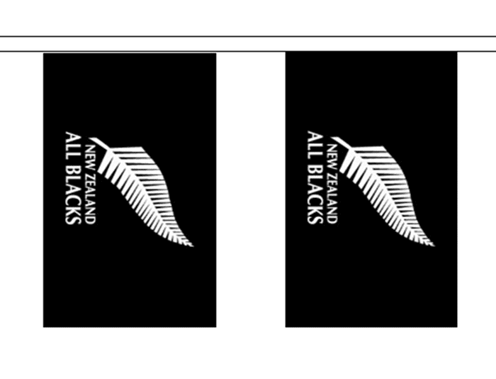 New Zealand Silver Fern 'All Blacks' Flag 10m Bunting