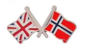 Norway and United Kingdom Friendship Flag Badge
