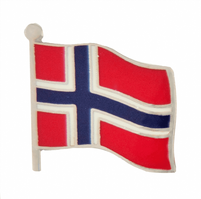 Norway Wavy Flag Pin Badge