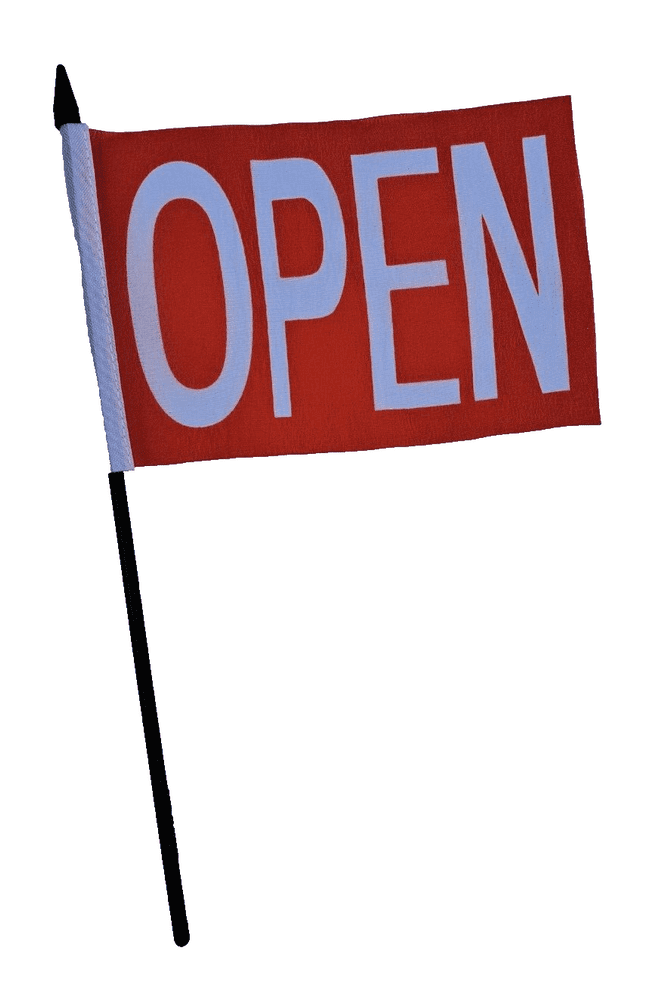 Open Shop Sign POS Small Hand Waving Flag