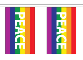 Peace Rainbow LGBTQ+ Gay Pride 5m Flag Bunting