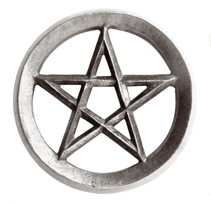 Pentagram Occult Pewter Brooch