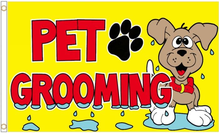 Pet Grooming Polyester 5'x3' Flag