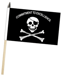 Pirate Commitment to Excellence Large Hand Waving Flag