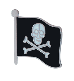 Pirate Jolly Roger Flag Badge