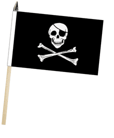 Pirate Skull And Crossbones Jolly Roger Large Hand Waving Flag