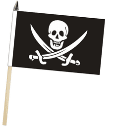 Pirate Skull Calico Jack Rackham Large Hand Waving Flag