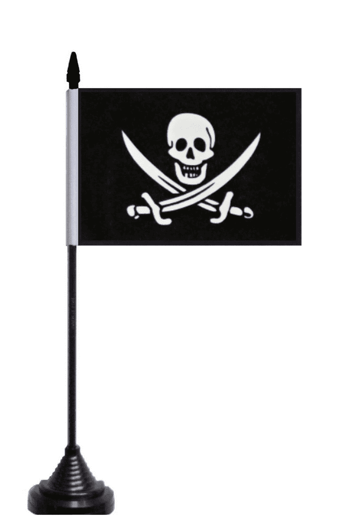 Pirate Skull Calico Jack Rackham Table Flag